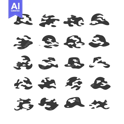 A Collection of Twenty Camouflage Patterned Shapes
