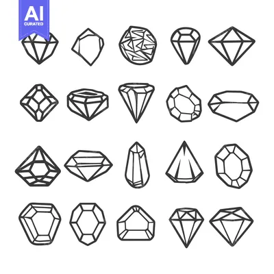 A Collection of Twenty-Four Black and White Diamond Shapes