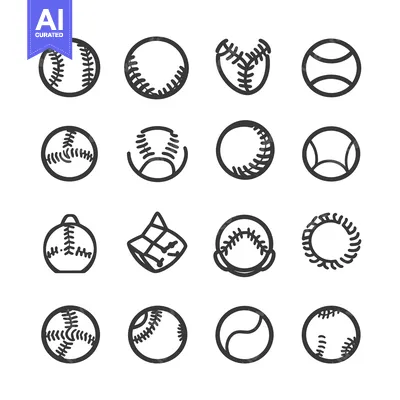 Aset premium populer: A Collection of Various Baseball Icon Styles