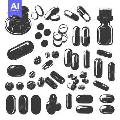 Aset premium populer: A Collection of Various Shapes and Sizes of Pills and Capsules