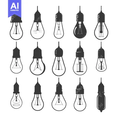 Premium design asset: A Collection of Various Vintage-Style Light Bulbs