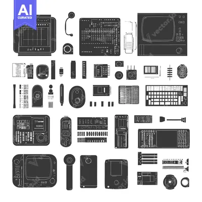 A Collection of Vintage Electronic Devices and Components