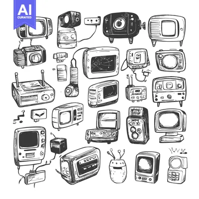 A Collection of Vintage Televisions and Electronics