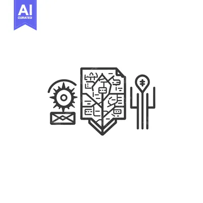 Aset premium populer: A Compass, Envelope, City Map, and Pinpointing Location with Hashtag