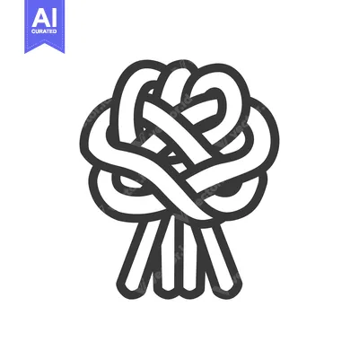 Aset premium populer: A complex knot formed by three interweaving strands