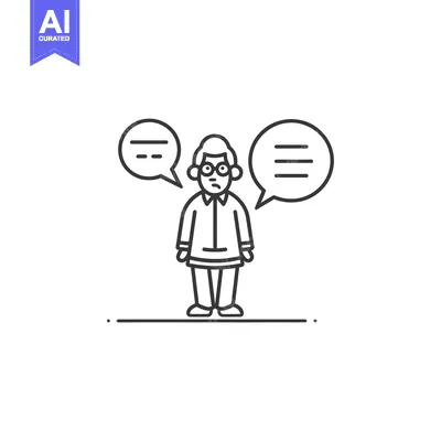 A Confused Man with Speech Bubbles Above His Head