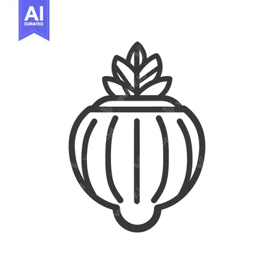 A stylized illustration of a decorative plant with leaves