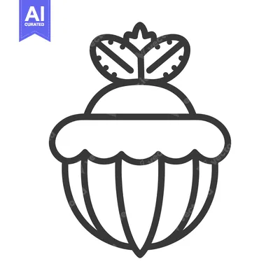Aset premium populer: A simple line drawing of a decorative acorn illustration