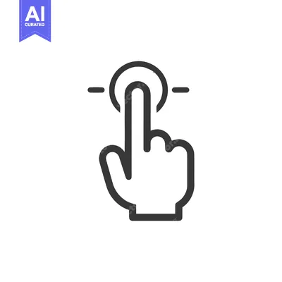 Finger Tap Icon: Simple Hand Gesture, Touchscreen Interaction, Minimal