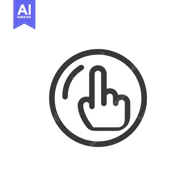 Aset premium populer: Middle Finger Gesture Icon in Circle, Bold Line Art Style, Isolated