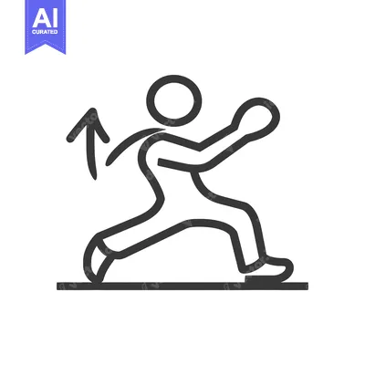 Aset desain premium: Simple illustration of a person exercising with an upward arrow