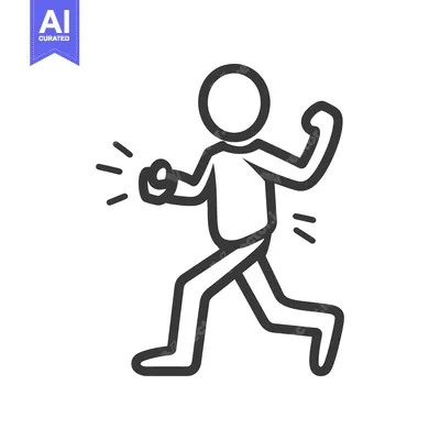 Popular premium asset: A simplistic linear illustration of a person walking or running