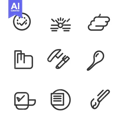 Aset premium populer: Nine Simple Black Icons Representing Daily Activities And Objects