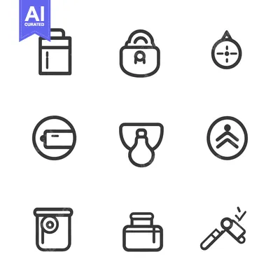 Vector illustration of a collection of various related icons shown
