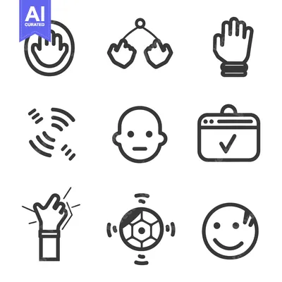Premium design asset: Nine simple icons depicting diverse concepts in black and white