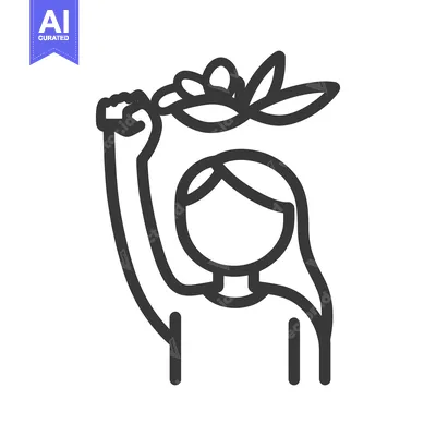 Aset desain premium: A woman raises a flower in a gesture of celebration