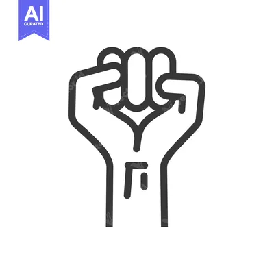 Aset premium populer: A clenched fist raised in a symbol of strength and unity