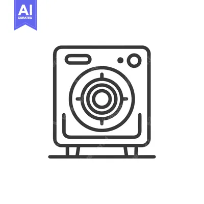 Aset desain premium: Minimalist Speaker Icon with Target Design, Audio Equipment Symbol