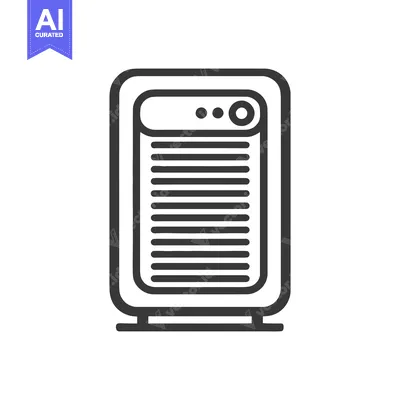 Aset desain premium: Modern Air Purifier Icon with Rounded Edges and Minimalist Design