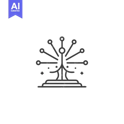 Aset desain premium: Abstract Networked Tree Design with Geometric Base