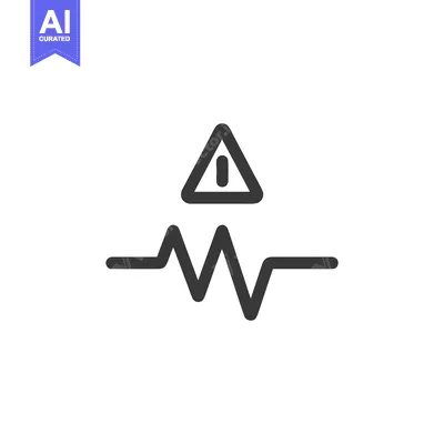 Aset desain premium: Warning Signal with Audio Waveform Graphic