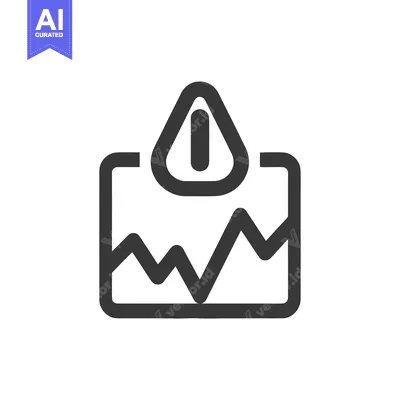 Simple, Minimalist Warning Icon with Declining Graph