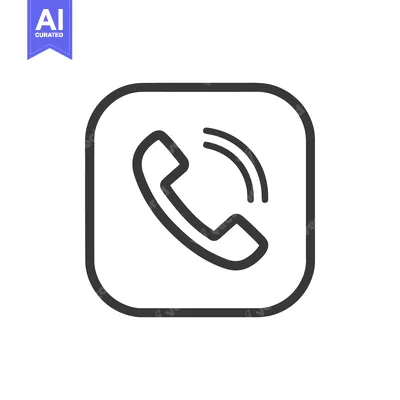 Aset desain premium: Minimalist Phone Icon in Rounded Square, Dark Gray on White