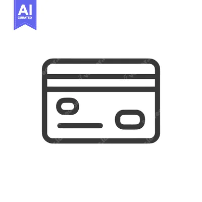 Aset premium populer: Minimalist Credit Card Icon with Rounded Edges and Subtle Details