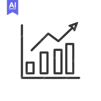 Hand-Drawn Bar Graph with Upward Trend Line on White Background