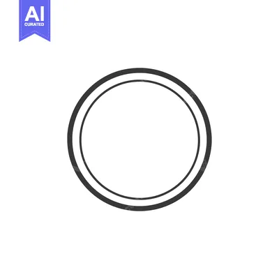 Aset desain premium: Simple Double Circle Outline Design on White Background, Minimalist Gr