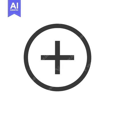 Premium design asset: Bold Plus Sign Icon Encased in Circle, Minimalist Design on White Back