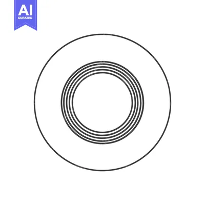 Aset desain premium: Concentric Circles: Minimalist Black and White Geometric Design Elemen