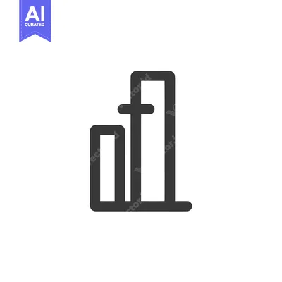 Aset premium populer: Minimalist Bar Graph Icon in Dark Gray on White Background