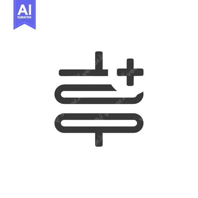 Popular premium asset: Bold Intestine Icon with Plus Sign, Medical Concept, Minimalist Design