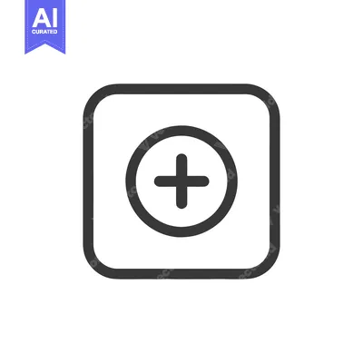 Aset premium populer: Add Button Icon: Rounded Square with Plus Symbol in Center