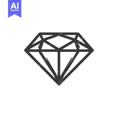 Aset desain premium: Simple, Elegant Diamond Icon in Monochrome Style