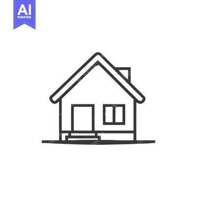 Popular premium asset: Minimalist House Icon: Simple Black Outline on White Background