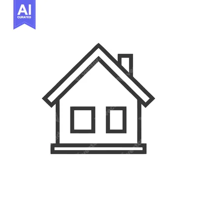 Minimalist House Icon: Simple Black Outline on White Background