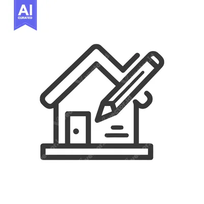Premium design asset: House Design Icon: Pencil Drawing a Home Outline, Minimalist Style