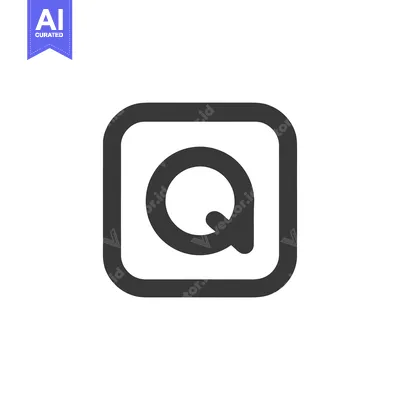 Aset premium populer: Minimalist 'Q' Logo: Bold Rounded Square with Circular Letterform Desi