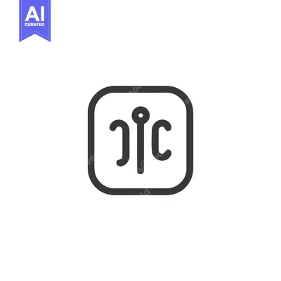 Abstract JIC Logo Design with Rounded Square Frame in Monochromatic Gr
