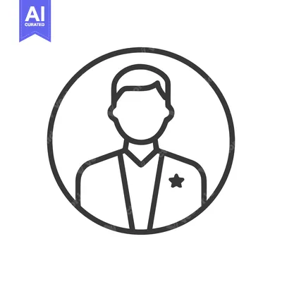 Popular premium asset: Sheriff Icon: Minimalist Portrait with Star Badge in Circle Frame
