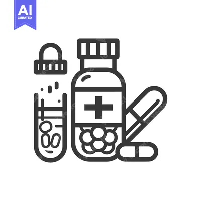 Aset desain premium: Illustration of medical supplies depicting medicine and health care