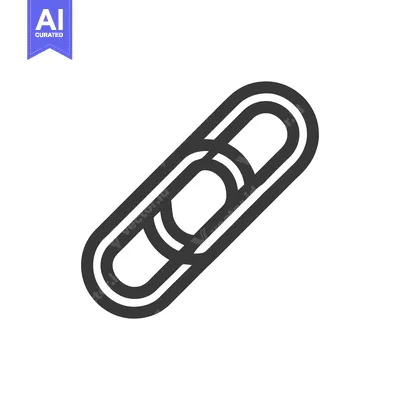 Aset desain premium: Minimalist Paperclip Icon: Simple, Bold Line Art on White Background