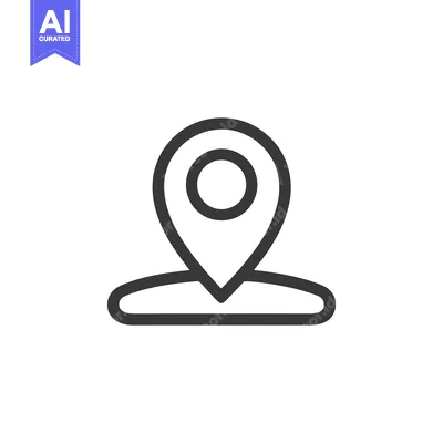 Popular premium asset: Minimalist Location Pin Icon in Bold Outline on White Background