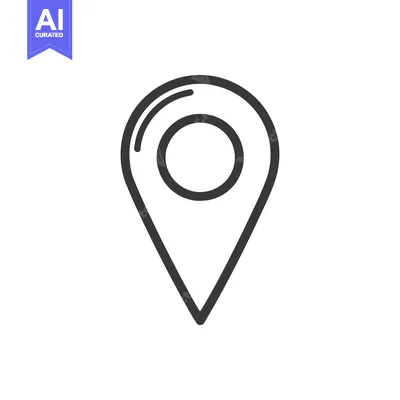 Aset desain premium: Minimalist Location Pin Icon: Sleek, Modern Design on White Background
