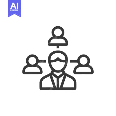 Aset premium populer: Simple Teamwork Icon: Central Figure Connected to Multiple Individuals