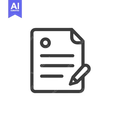 Aset premium populer: Document Icon: Simple Illustration of a Paper and Pencil, Minimalist D