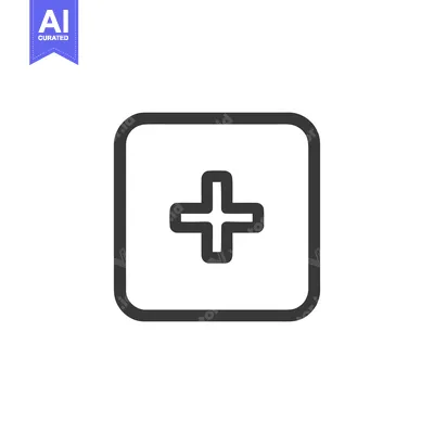 Aset desain premium: Bold Plus Sign in Rounded Square, Minimalist Icon Design