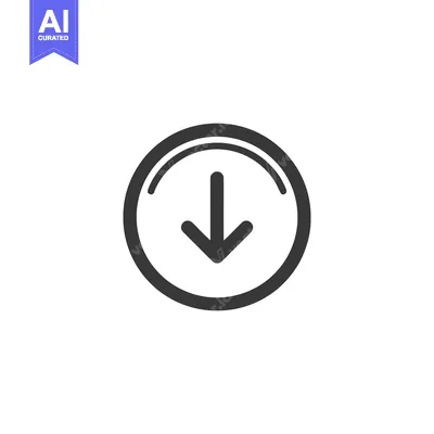 Aset premium populer: Simple Downward Arrow Icon in Circle, Minimalist Design, Vector Illust